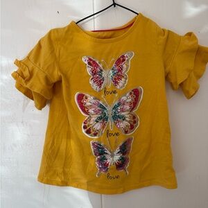 Isaac Mizrahi Yellow Kids Tee with Colorful Butterflies